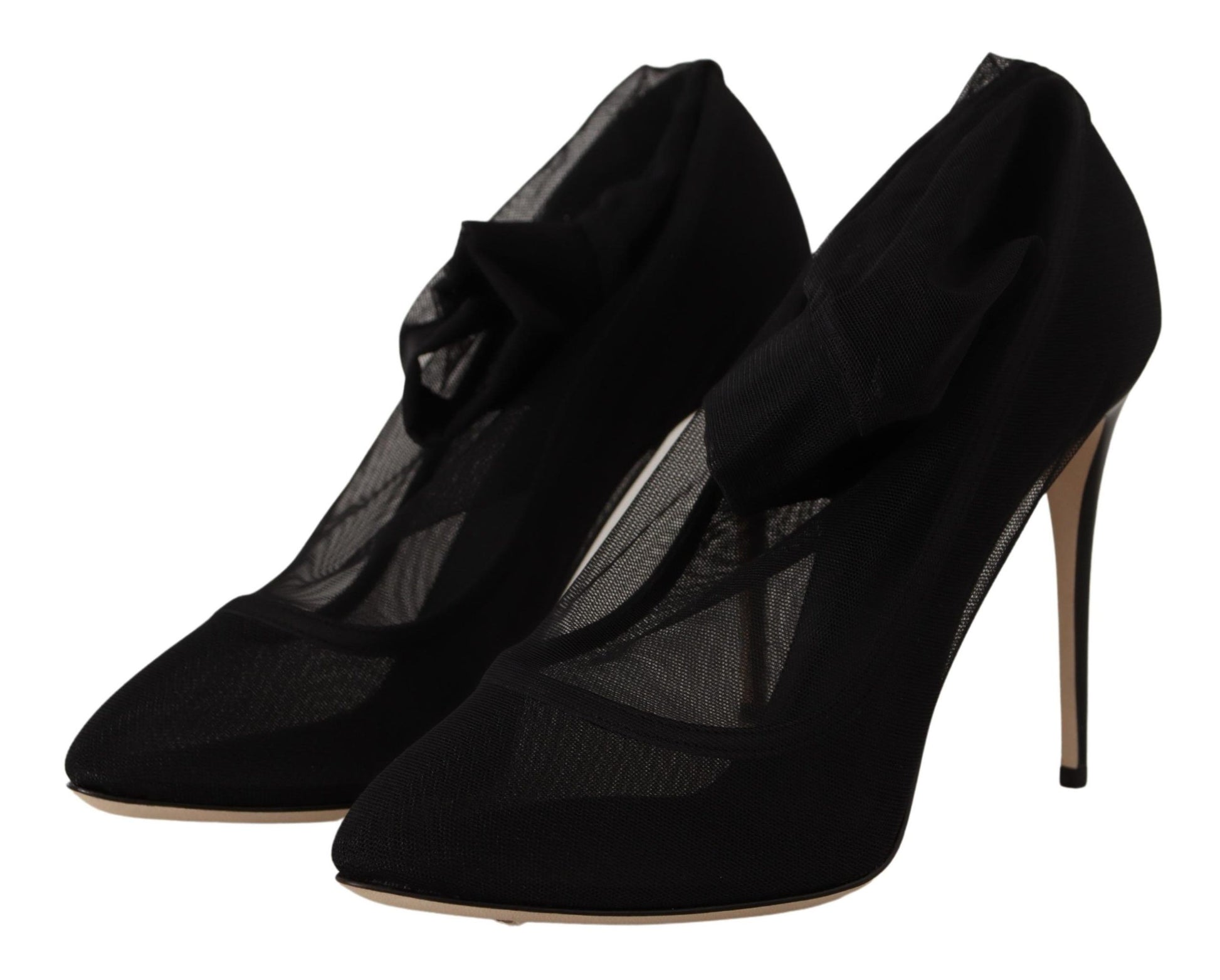 Bottes en tulle extensible noires Dolce &amp; Gabbana