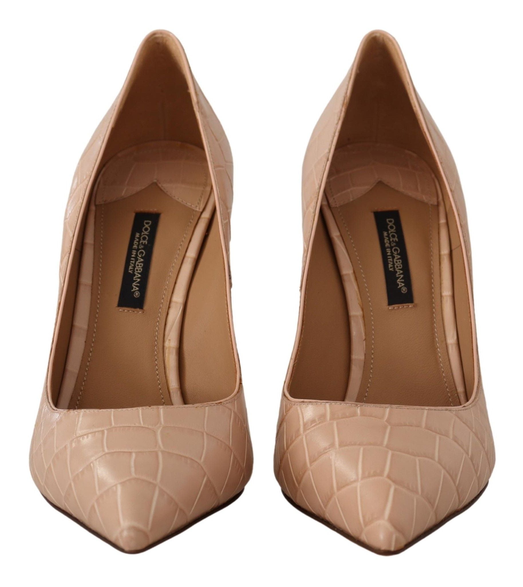 Escarpins à talons Bellucci en cuir beige Dolce &amp; Gabbana