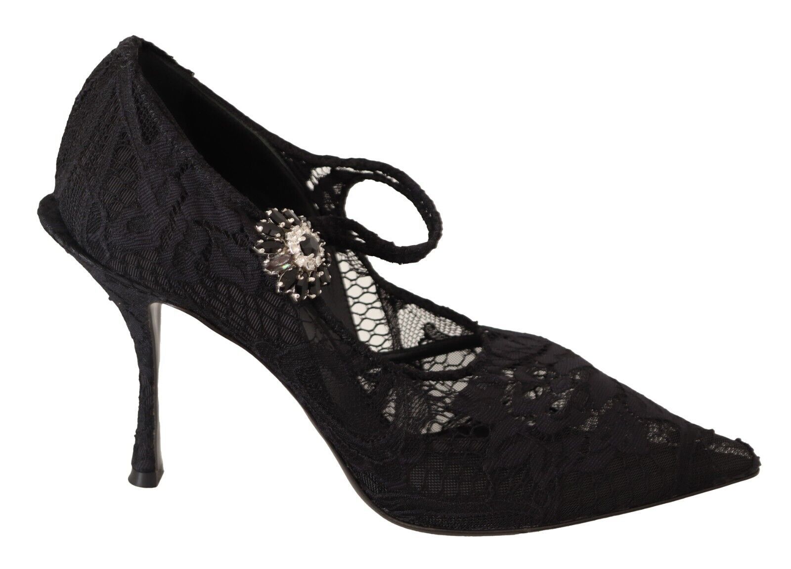 Escarpins Mary Jane Dolce &amp; Gabbana en dentelle noire et cristaux