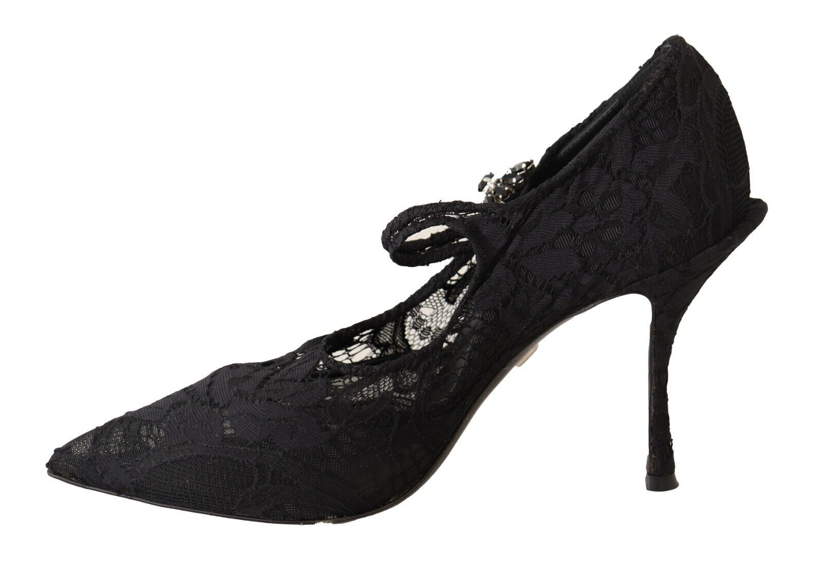 Escarpins Mary Jane Dolce &amp; Gabbana en dentelle noire et cristaux