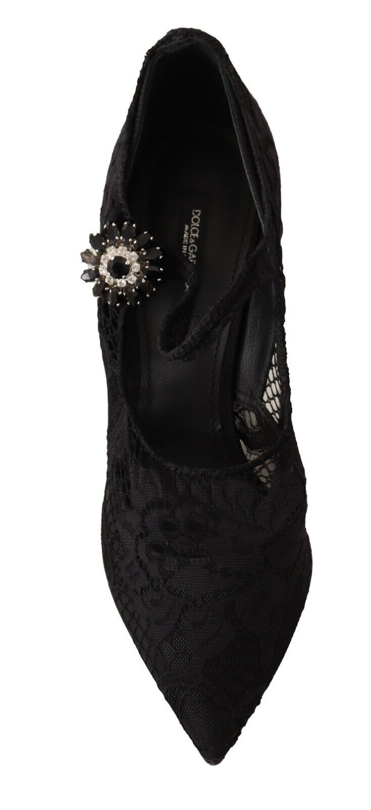 Escarpins Mary Jane Dolce &amp; Gabbana en dentelle noire et cristaux