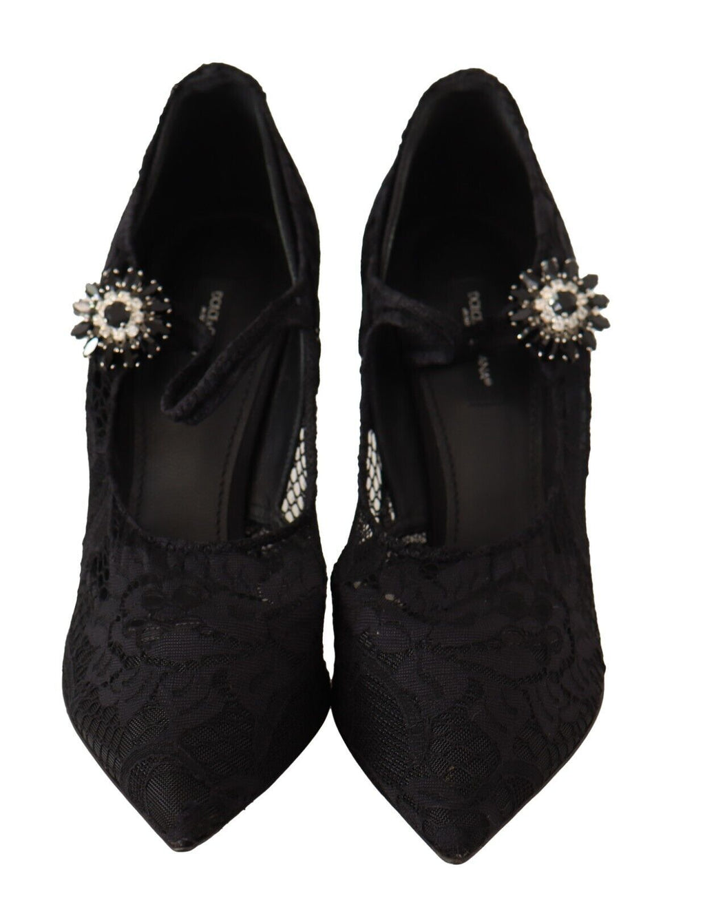 Escarpins Mary Jane Dolce &amp; Gabbana en dentelle noire et cristaux