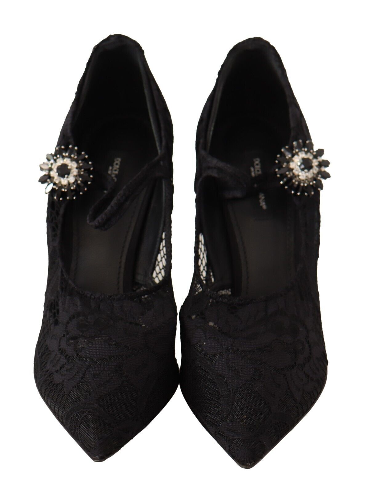 Escarpins Mary Jane Dolce &amp; Gabbana en dentelle noire et cristaux