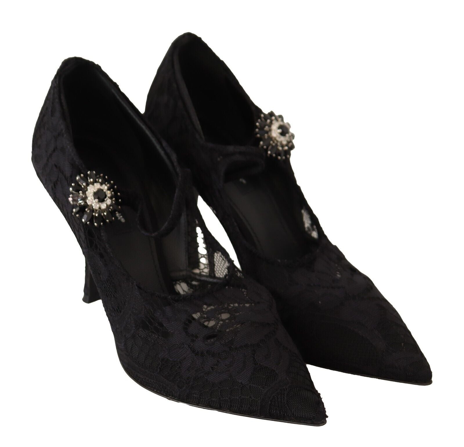Escarpins Mary Jane Dolce &amp; Gabbana en dentelle noire et cristaux