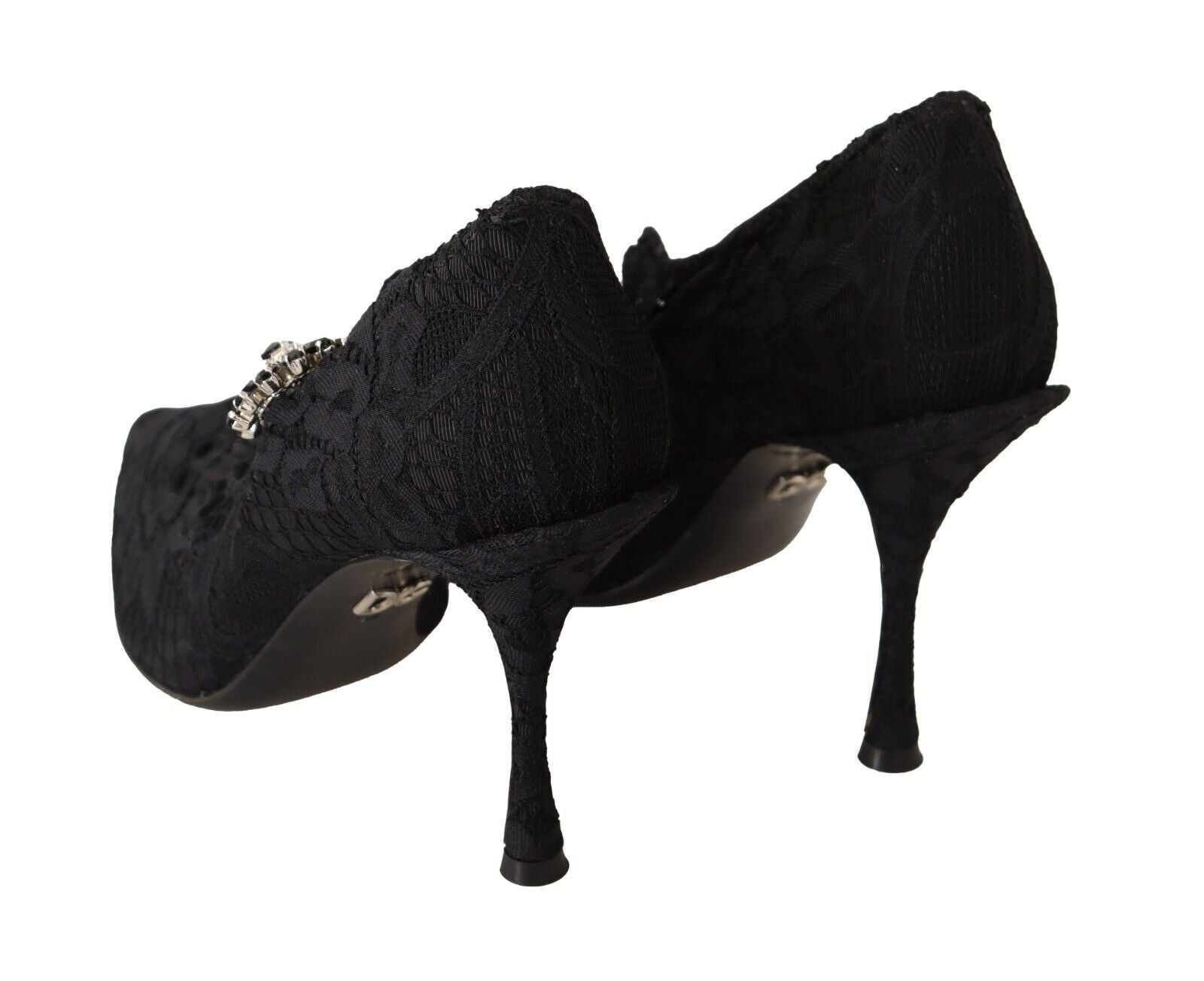 Escarpins Mary Jane Dolce &amp; Gabbana en dentelle noire et cristaux
