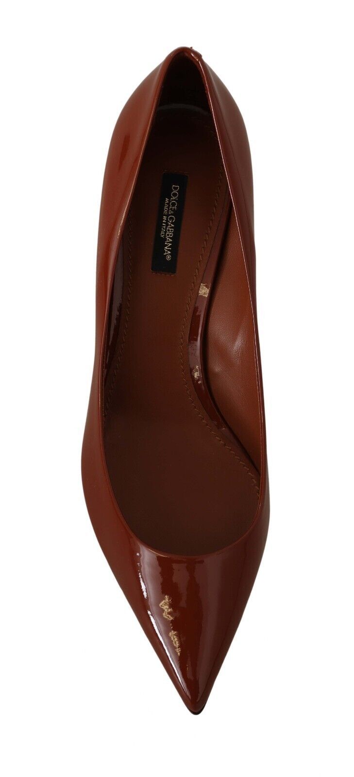 Escarpins à petits talons marron Dolce &amp; Gabbana en cuir verni