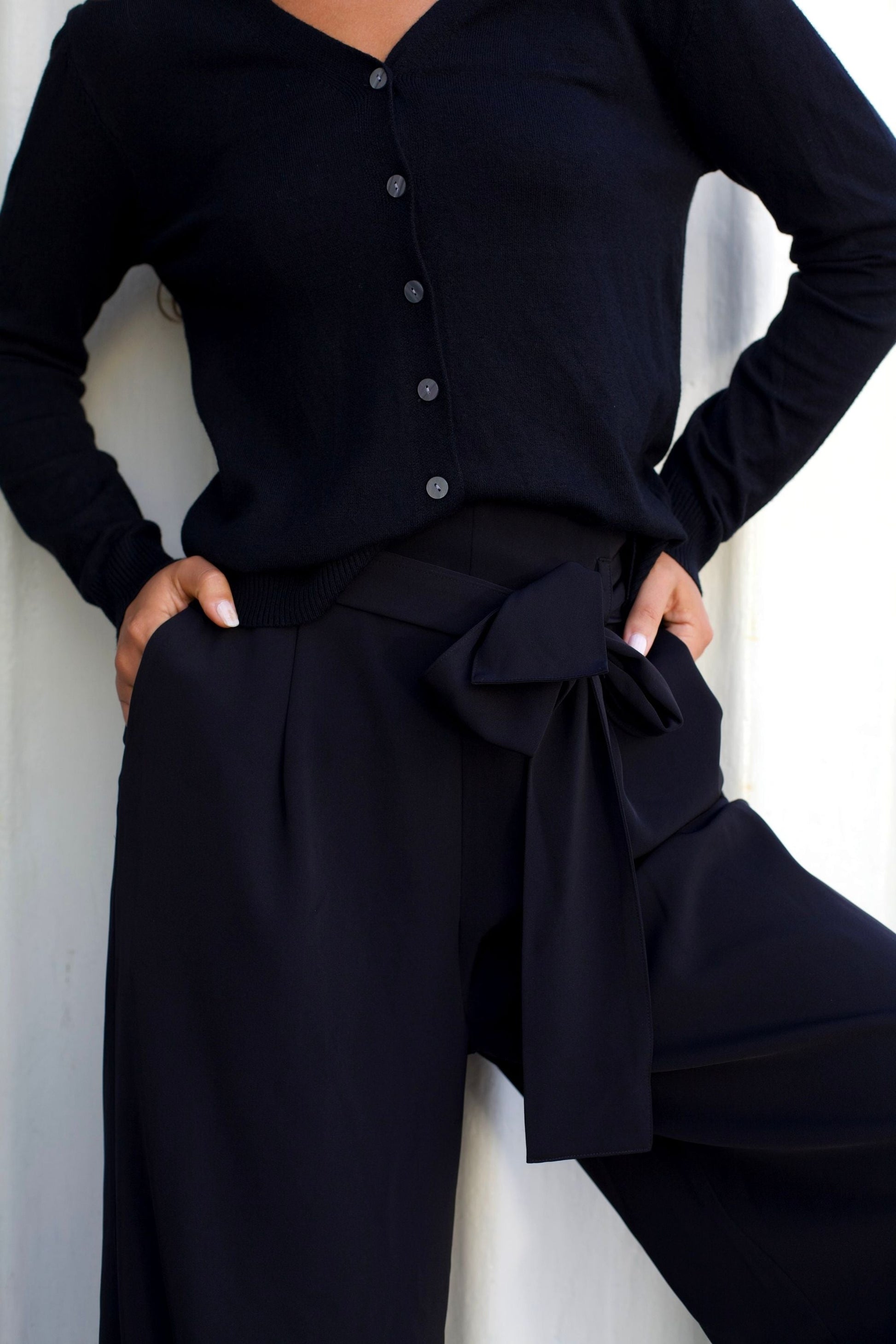 Collette Lightweight Solid Cardigan Button Front Long Sleeves-3