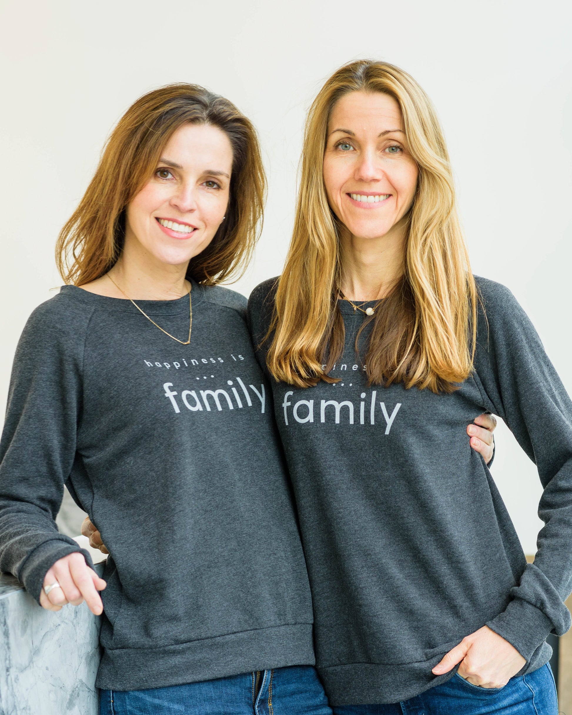 Women's Family Crew Sweatshirt, Charcoal-1