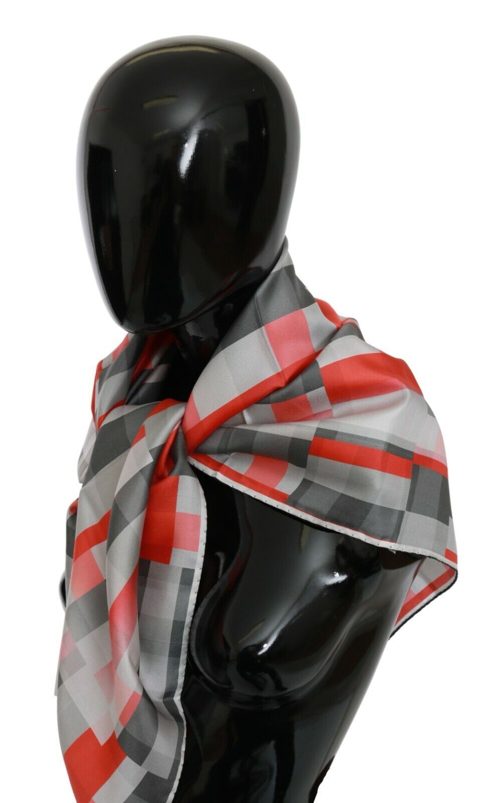 Foulard châle en soie gris rouge Costume National