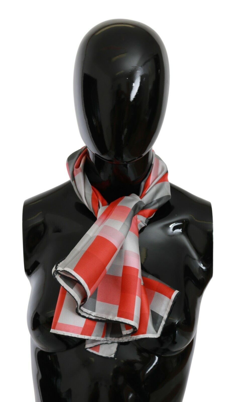 Foulard châle en soie gris rouge Costume National