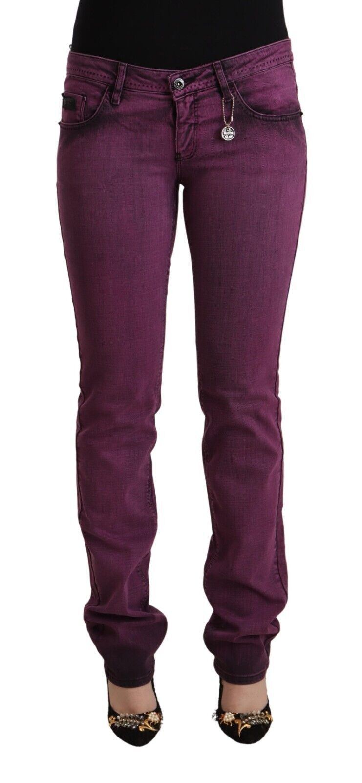 Jean slim en coton extensible violet Costume National