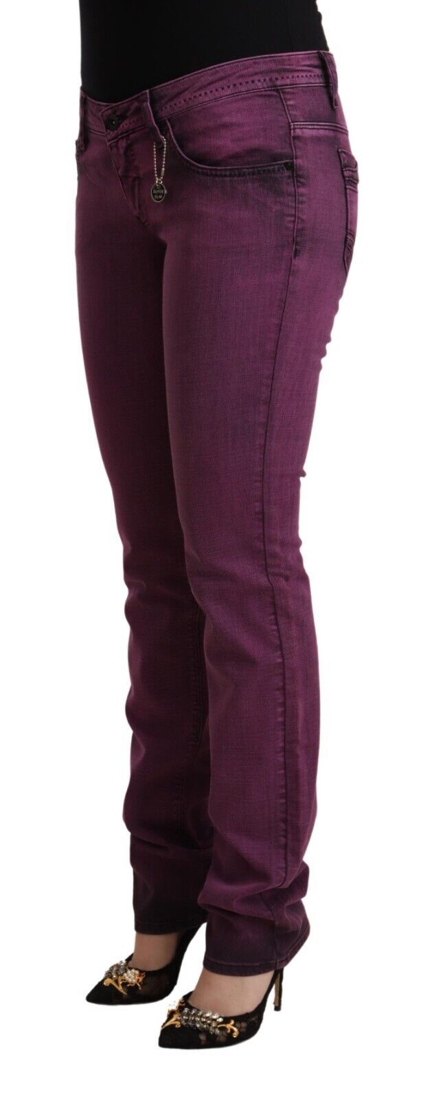 Jean slim en coton extensible violet Costume National