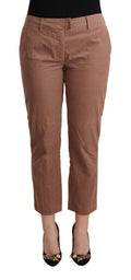 Pantalon court fuselé en coton marron Costume National
