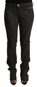 Pantalon skinny taille moyenne en coton noir Costume National
