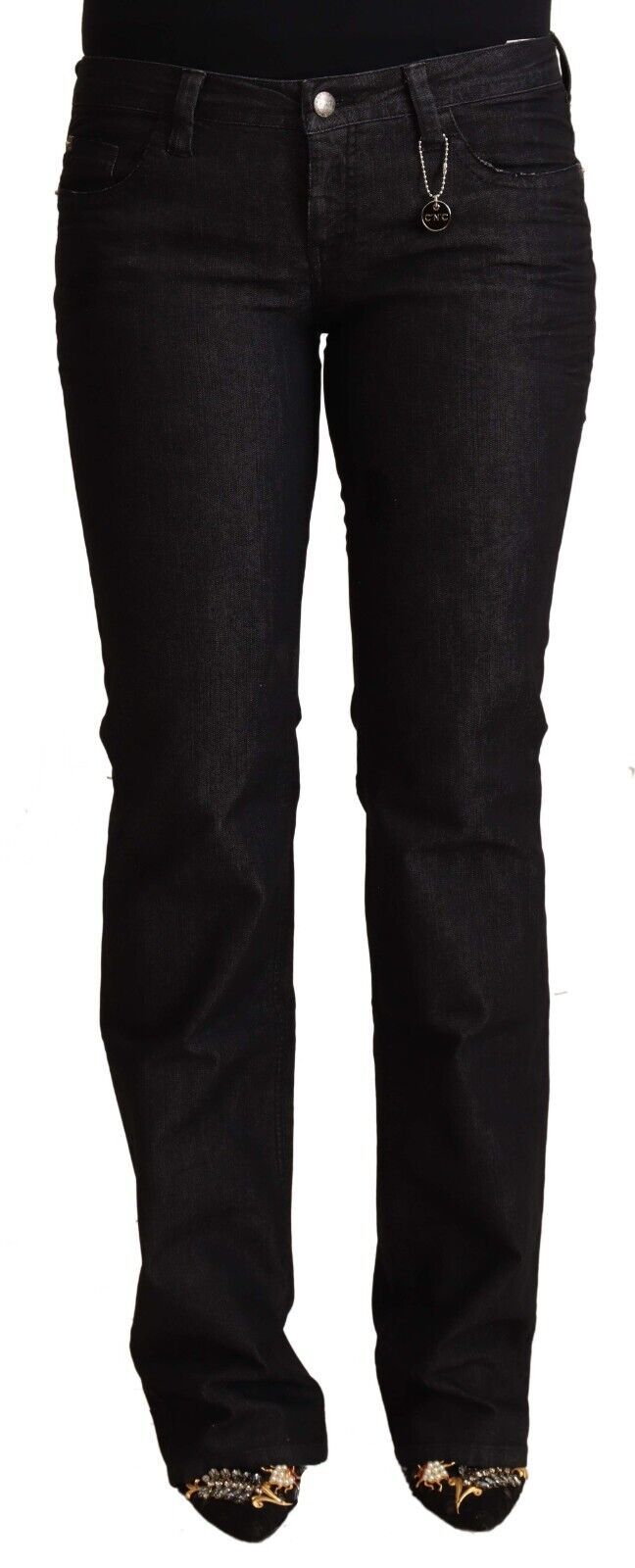 Jean skinny taille basse en coton noir Costume National