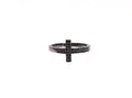 Bague Nialaya en rhodium 925 avec croix en zircone noire