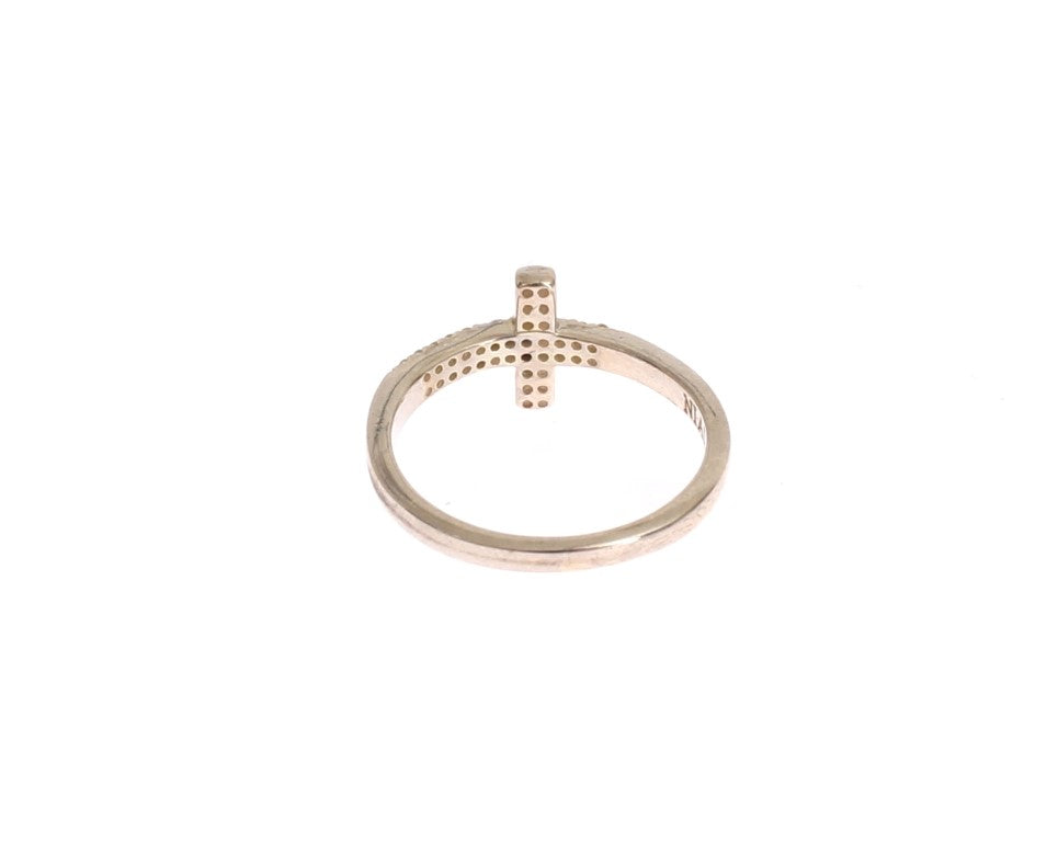 Bague Nialaya en argent 925 avec croix en zircone cubique