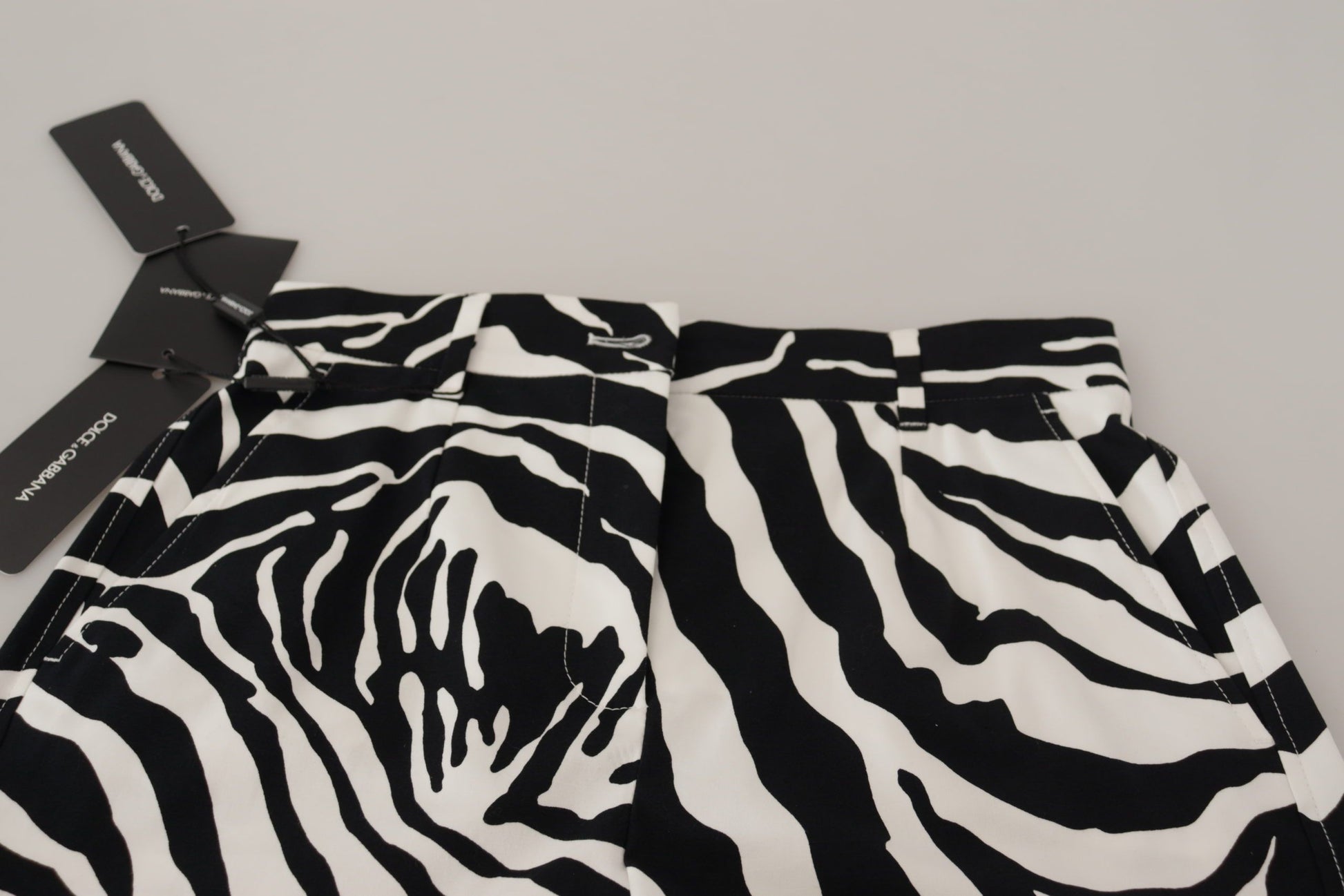 Short en coton stretch noir et blanc Dolce &amp; Gabbana