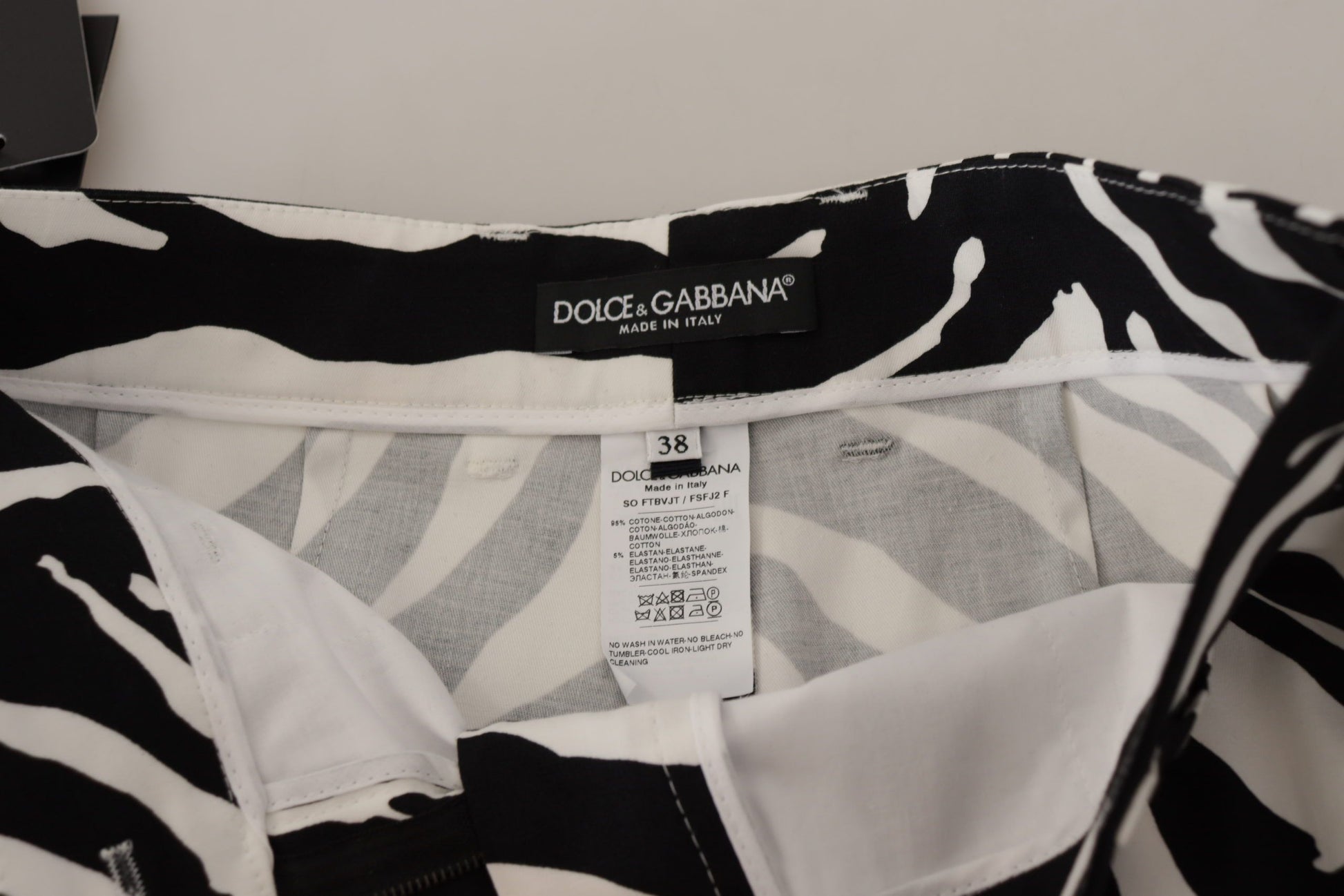 Short en coton stretch noir et blanc Dolce &amp; Gabbana