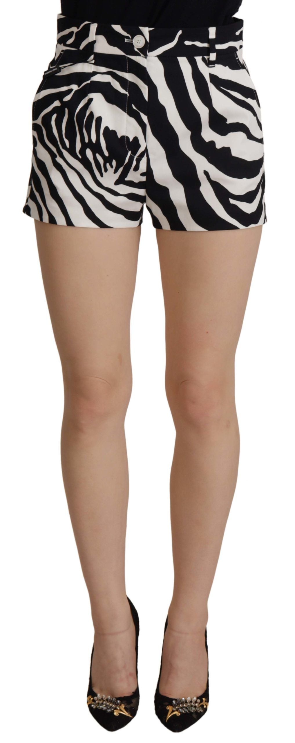 Short en coton stretch noir et blanc Dolce &amp; Gabbana