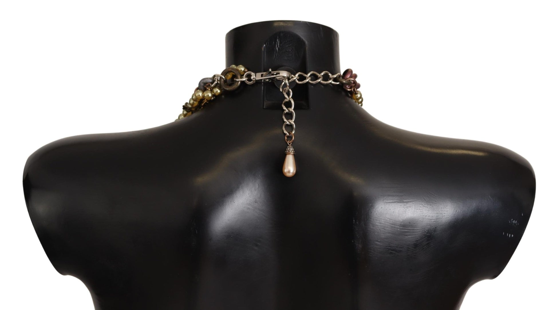 Collier Dolce &amp; Gabbana en laiton doré et cristal floral de Sicile
