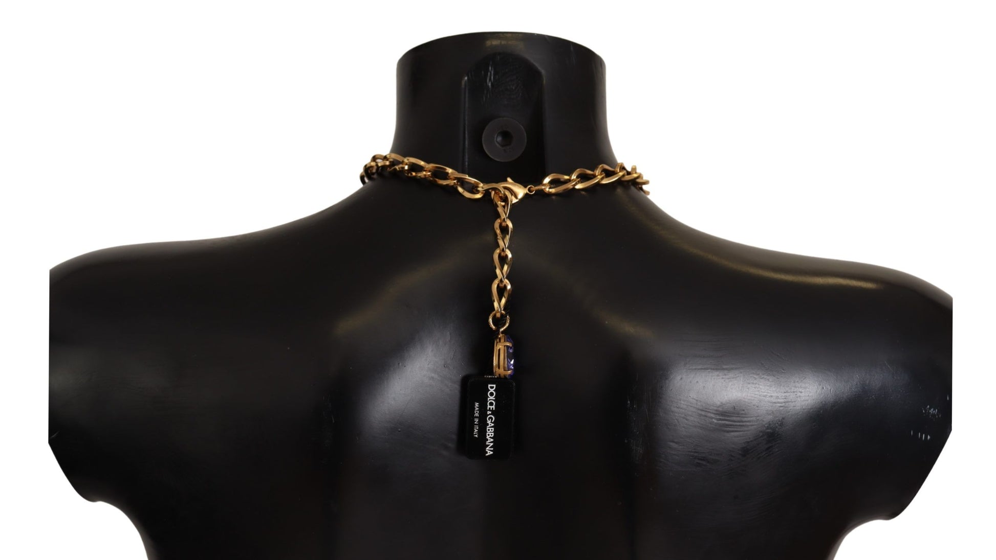 Collier Dolce &amp; Gabbana avec pendentifs en laiton doré et perles violettes et roses