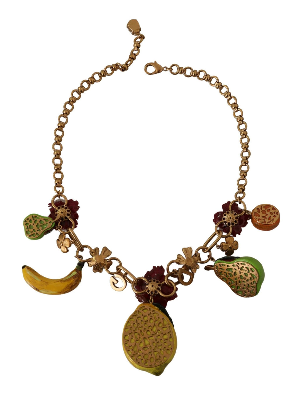 Collier Dolce &amp; Gabbana en laiton doré avec roses de Sicile