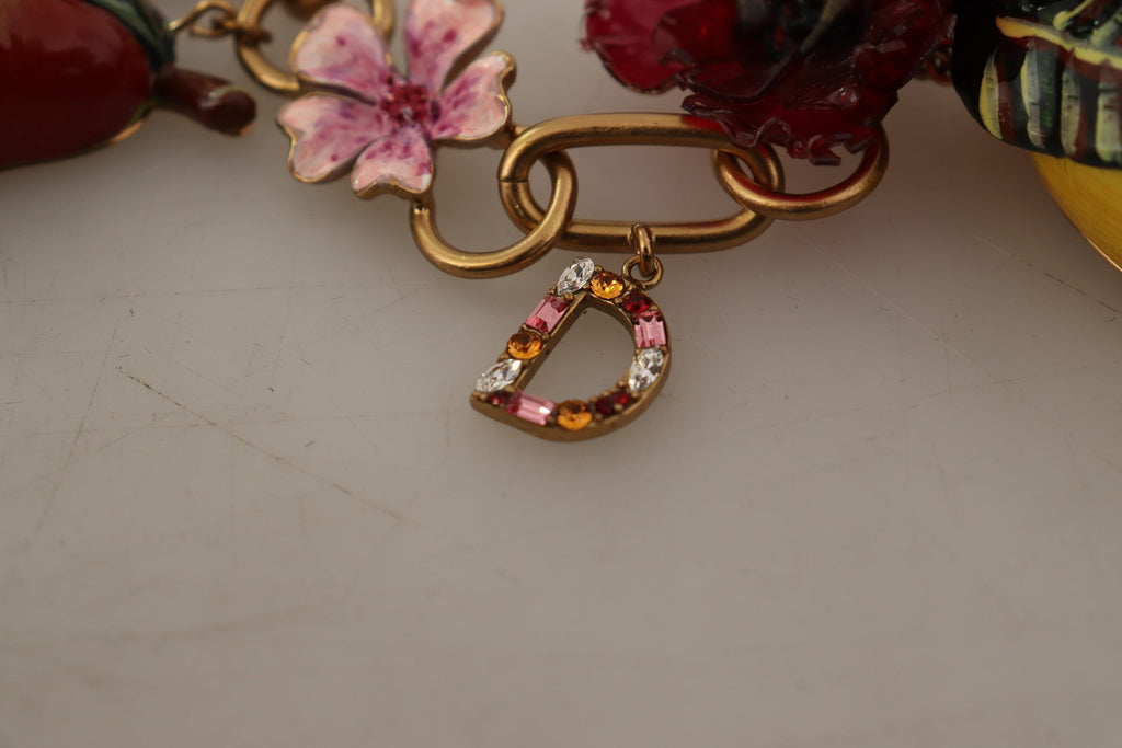 Collier Dolce &amp; Gabbana en laiton doré avec roses de Sicile