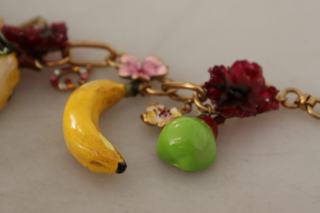 Collier Dolce &amp; Gabbana en laiton doré avec roses de Sicile