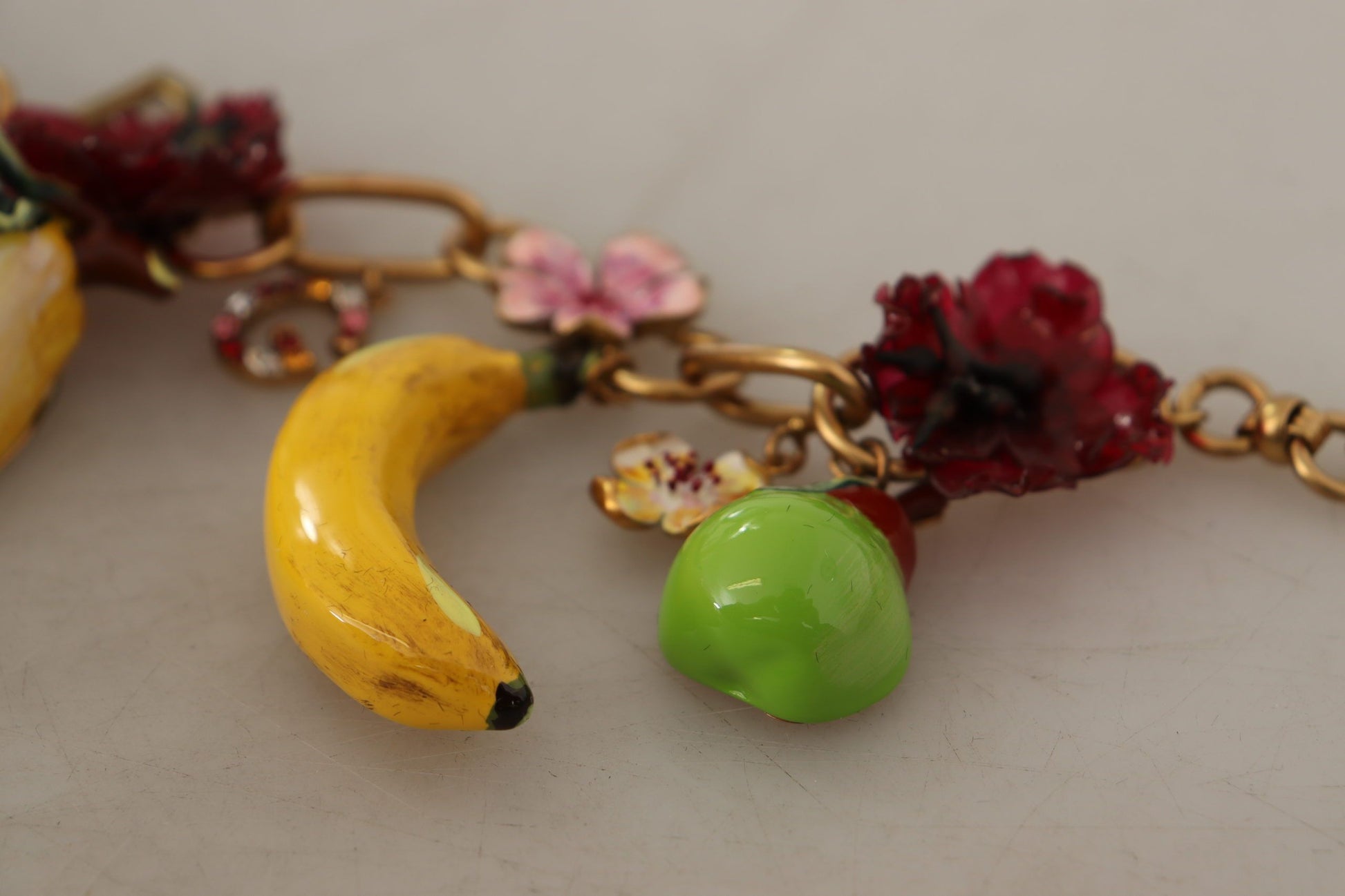 Collier Dolce &amp; Gabbana en laiton doré avec roses de Sicile