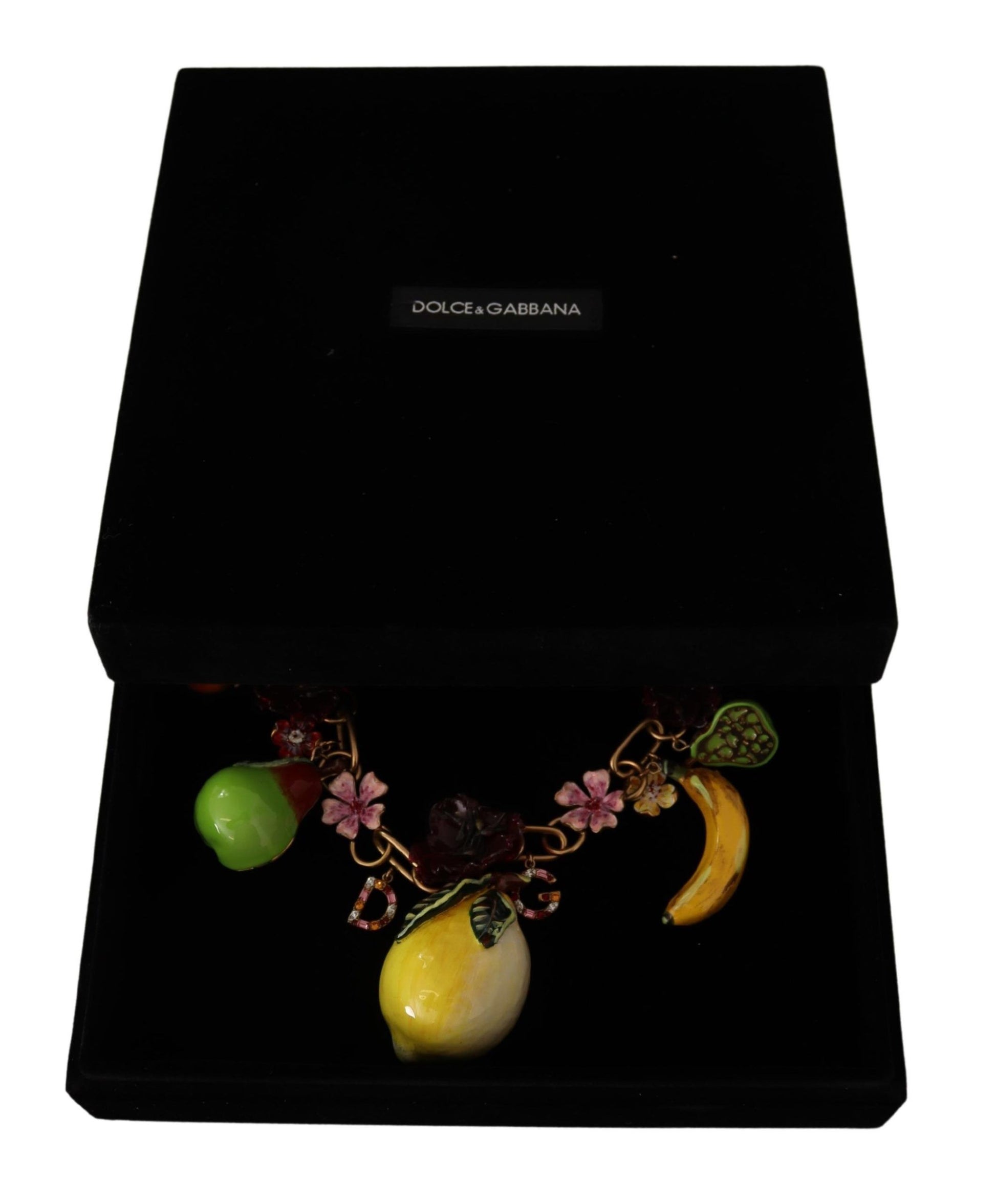 Collier Dolce &amp; Gabbana en laiton doré avec roses de Sicile