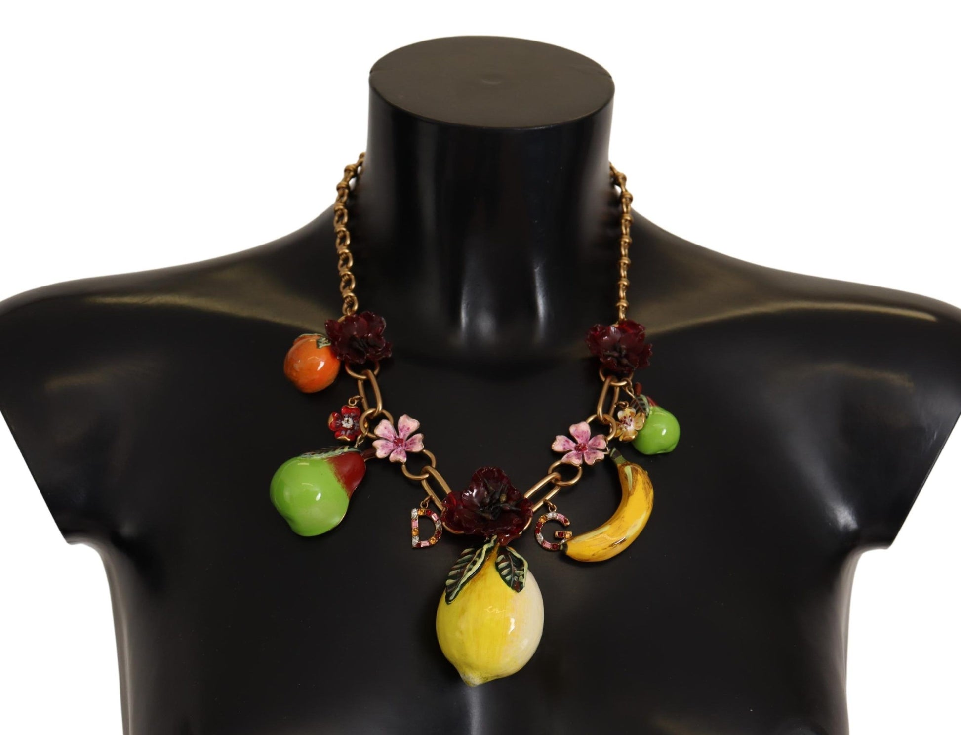 Collier Dolce &amp; Gabbana en laiton doré avec roses de Sicile