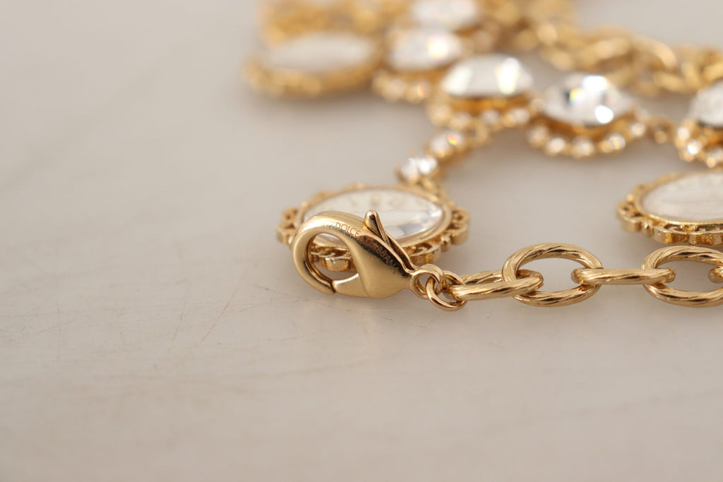 Collier Dolce &amp; Gabbana avec chaîne en cristal et horloge dorée