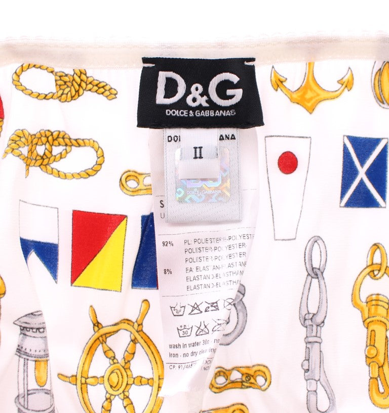 Dolce &amp; Gabbana Soutien-gorge et culotte blancs style marin Sous-vêtements extensibles