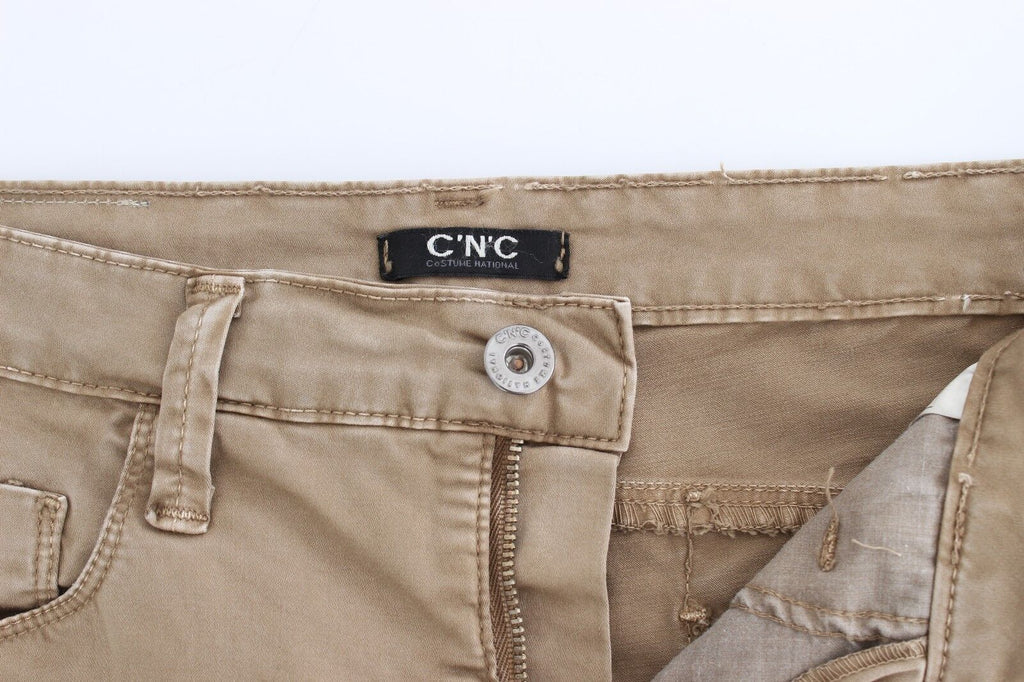 Pantalon en jean droit beige Costume National, jean extensible