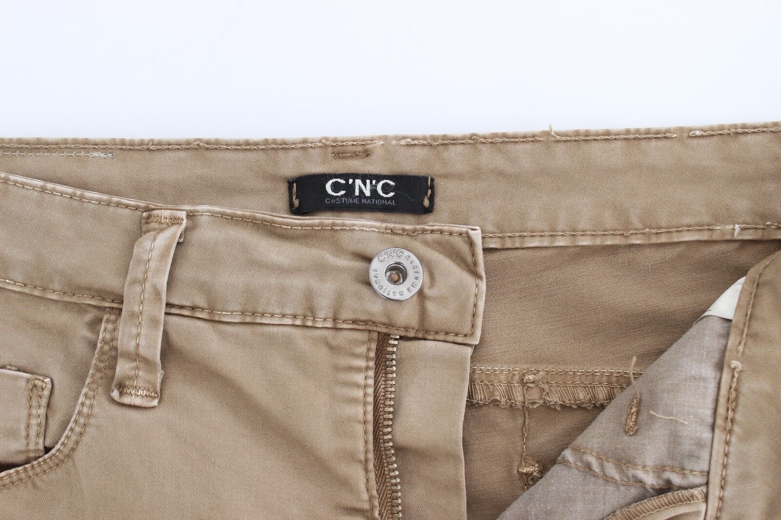 Pantalon en jean droit beige Costume National, jean extensible