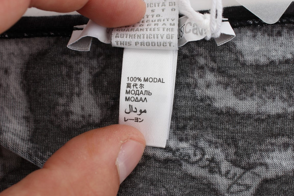 Chemisier t-shirt Cavalli gris en modal léopard