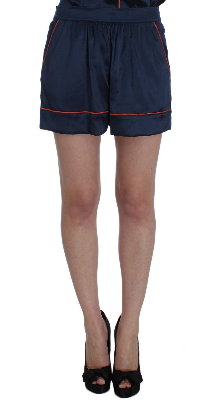 Short de nuit en soie stretch bleue Dolce &amp; Gabbana