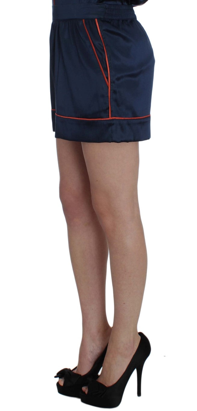 Short de nuit en soie stretch bleue Dolce &amp; Gabbana