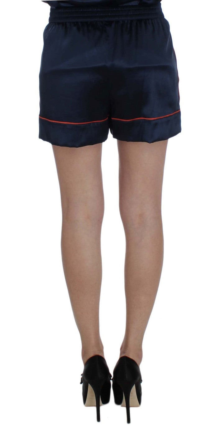 Short de nuit en soie stretch bleue Dolce &amp; Gabbana