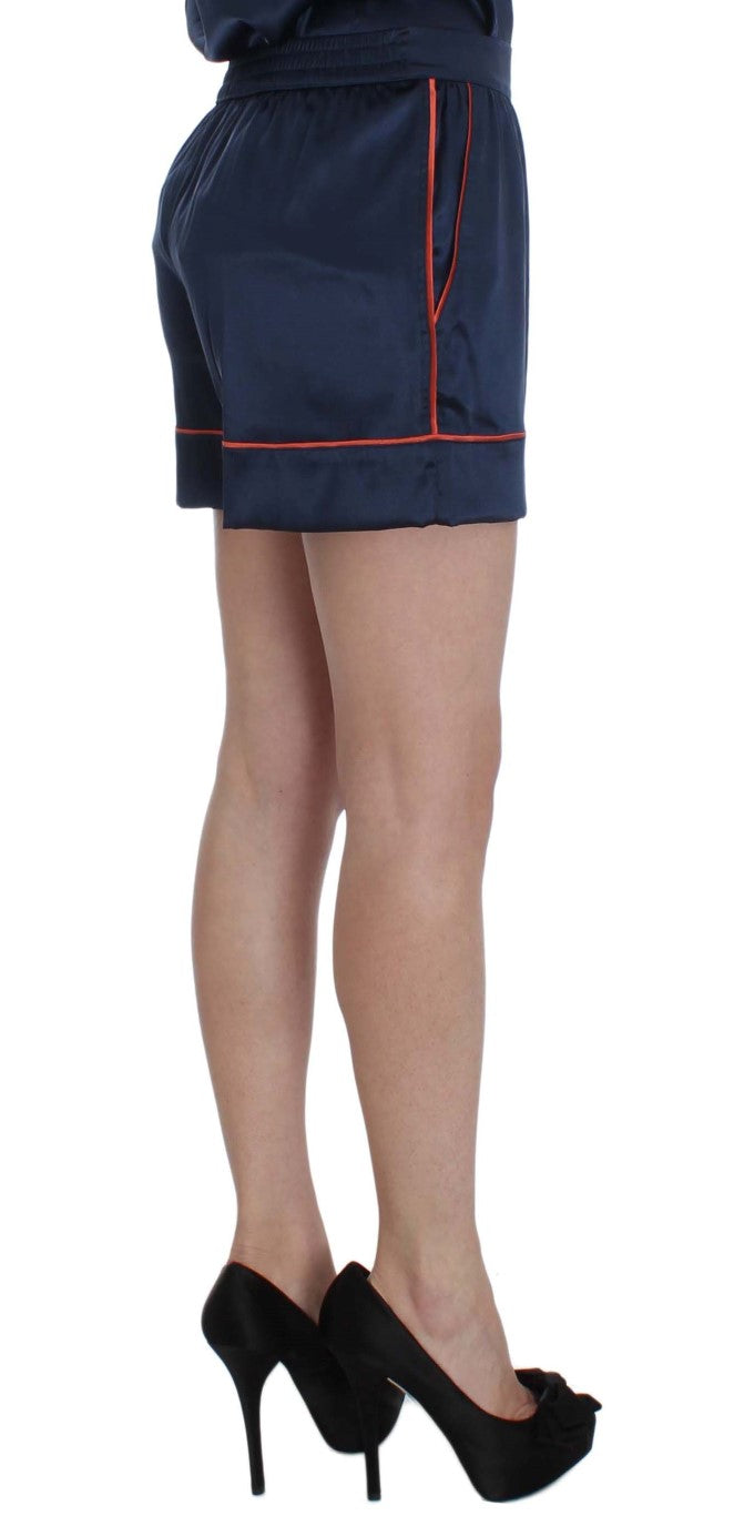Short de nuit en soie stretch bleue Dolce &amp; Gabbana