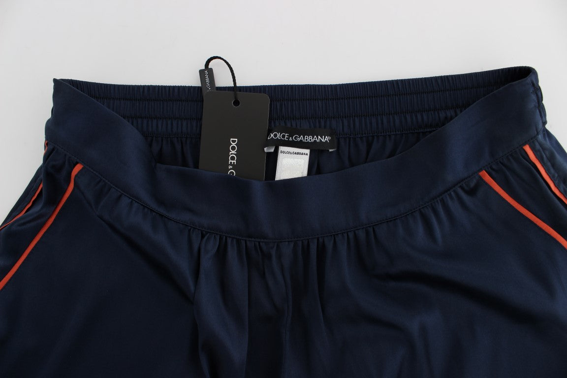 Short de nuit en soie stretch bleue Dolce &amp; Gabbana