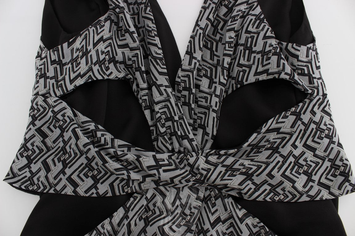 Chemisier en soie gris noir Karl Lagerfeld
