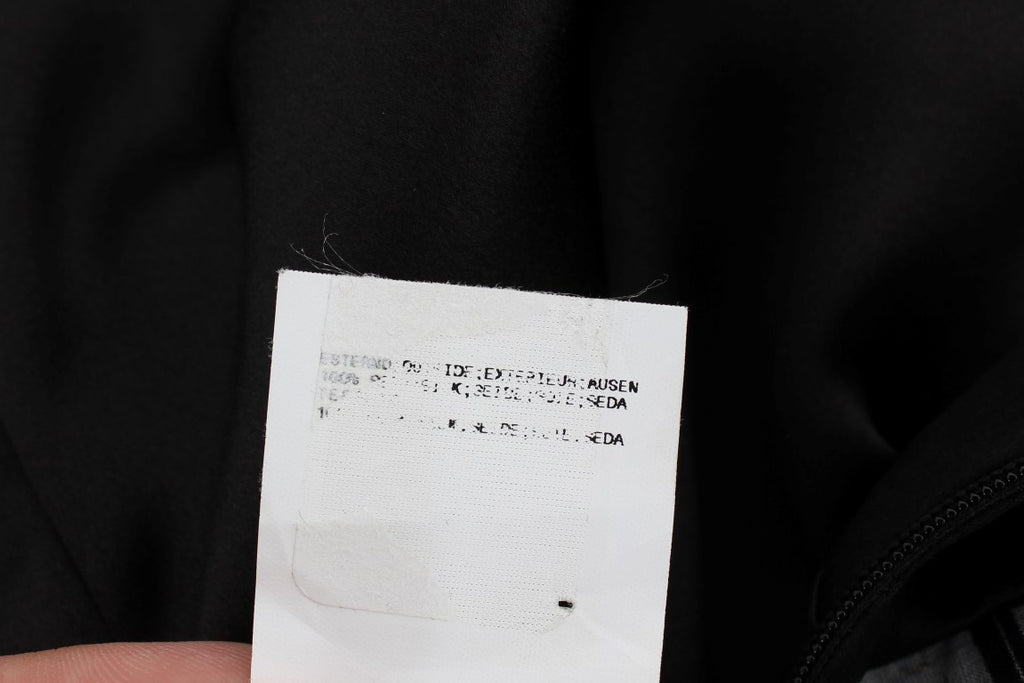 Chemisier en soie gris noir Karl Lagerfeld