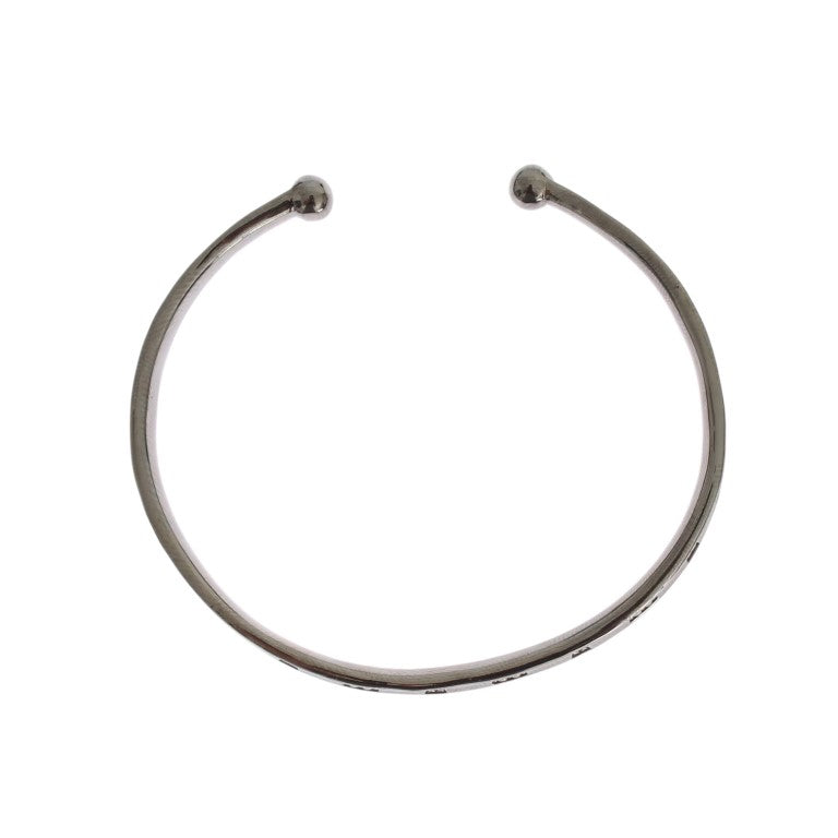 Bracelet jonc Nialaya gris en argent 925 rhodié