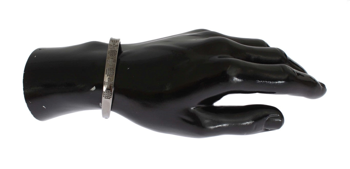 Bracelet jonc Nialaya gris en argent 925 rhodié