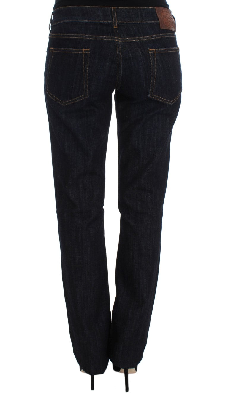 Jean Cavalli bleu en coton stretch coupe droite