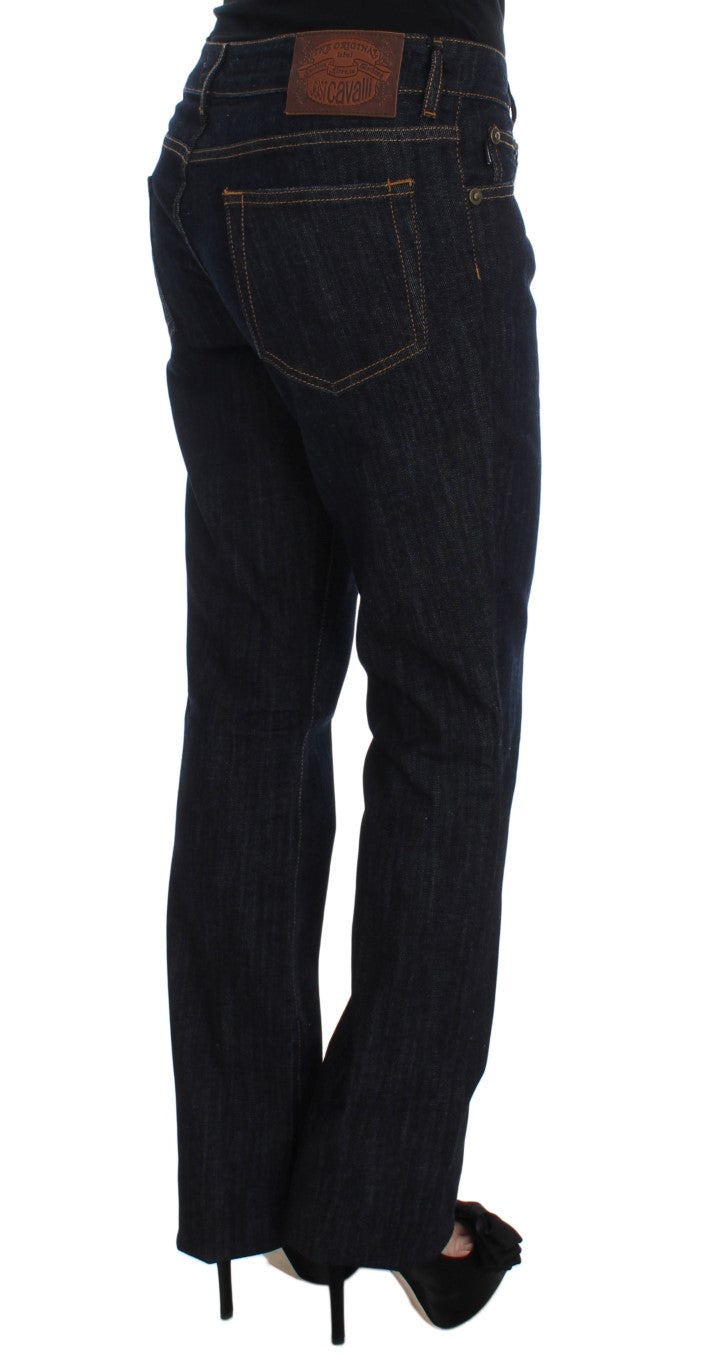 Jean Cavalli bleu en coton stretch coupe droite