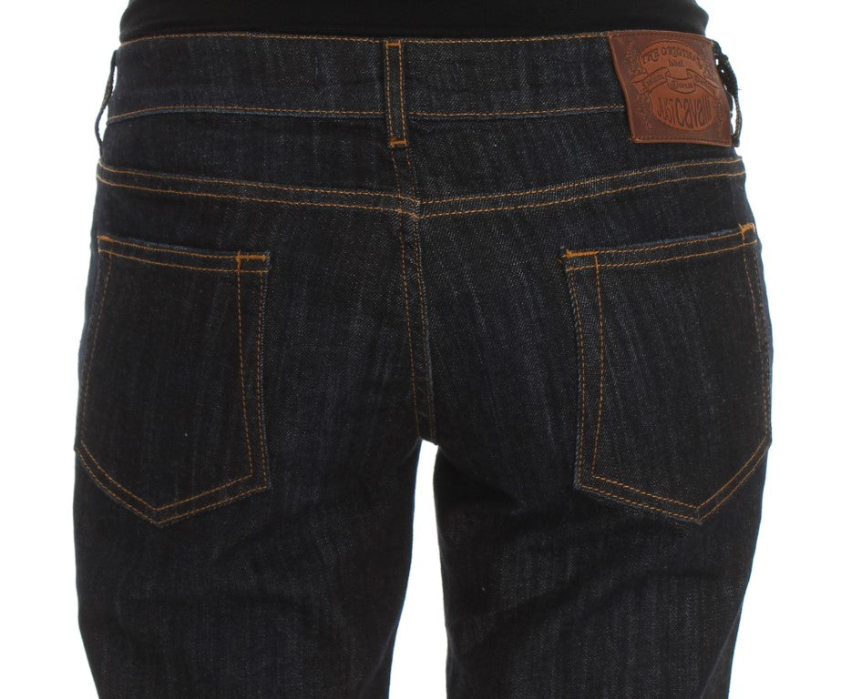 Jean Cavalli bleu en coton stretch coupe droite