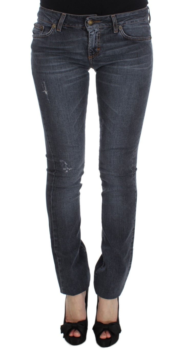 Jean slim Cavalli en coton mélangé bleu délavé